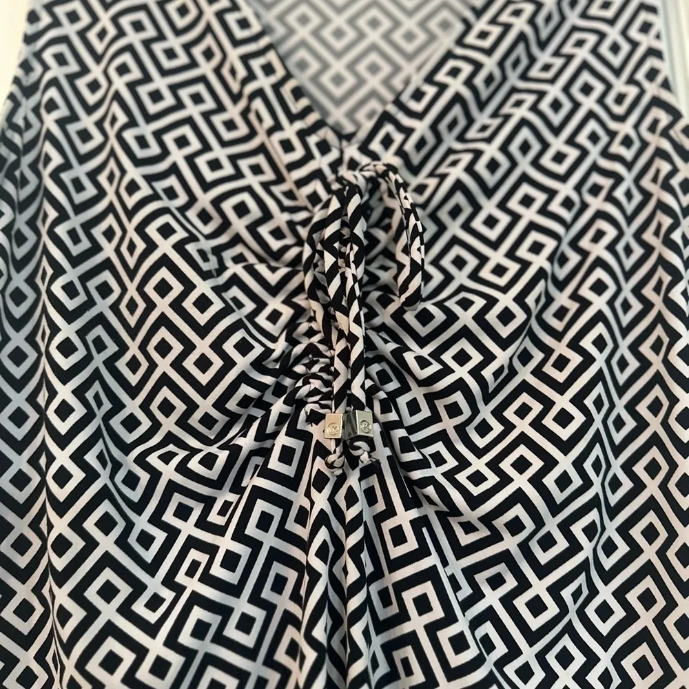 Michael Kors Black‎ and White Diamond Pattern Tank Top